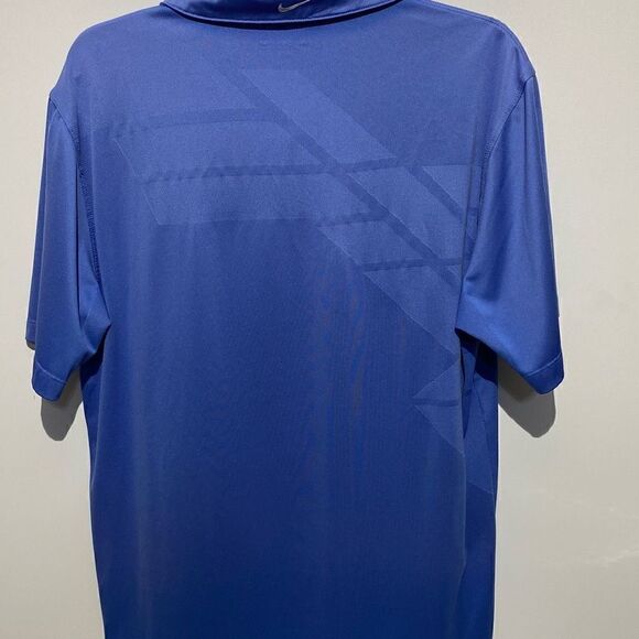 Nike Golf Men's Dri-Fit Short Sleeve Geometric Print Blue Polo Shirt Size M - Picture 5 of 10